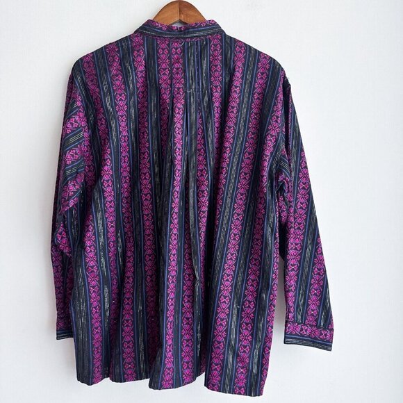 Liz Moody Black pink Embroidered Ethnic Long Sleeve Shirt XL - Picture 7 of 8